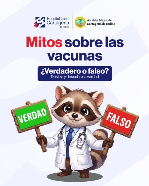 💉 ¿Cuánto sabes realmente sobre las vacunas?

Existen muchos mitos que pueden poner en riesgo tu salud y la de tu familia. En este carrusel te ayudamos a identificar qué es verdadero y qué es falso sobre la vacunación. ✨

📌 Desliza, infórmate y toma decisiones basadas en la verdad.
Las vacunas son seguras, gratuitas y salvan vidas. 💙