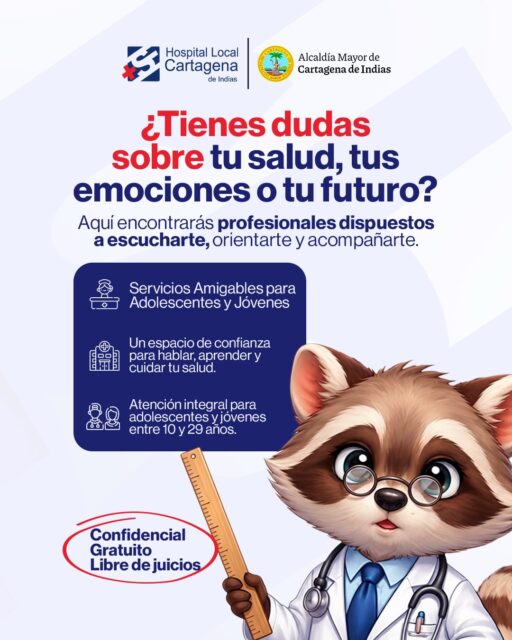 💙🧑‍⚕️ ¿Tienes dudas sobre tu salud, tus emociones o los cambios que estás viviendo?

En nuestros Servicios Amigables encontrarás un espacio seguro, confidencial y libre de juicios, donde podrás recibir orientación y atención integral.

✨ Estamos para escucharte, acompañarte y ayudarte a tomar decisiones informadas sobre tu bienestar.

📍Acércate a tu centro de atención más cercano y conoce nuestros Servicios Amigables para adolescentes y jóvenes entre los 10 y 29 años.
