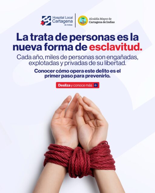 ⛓️🚫 La trata de personas puede estar más cerca de lo que imaginas.

En el Día Mundial contra la Trata de Personas, recordamos que conocer las señales de alerta es el primer paso para prevenir este delito que vulnera la libertad y la dignidad de miles de personas en el mundo.

👉 Desliza y aprende a identificar las modalidades y actuar a tiempo.

💬 Comparte este carrusel y ayúdanos a crear conciencia para prevenir la trata de personas.