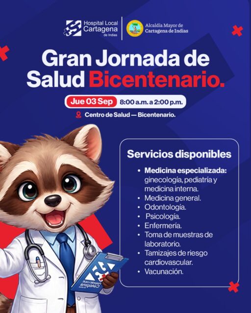 ¡Bicentenario vivirá la Gran Jornada de Salud! 🩺

Este jueves 3 de septiembre, te esperamos para disfrutar de un espacio pensado para cuidar de ti y de toda tu familia. 👨‍👩‍👧‍👦

Acércate, aprovecha los servicios disponibles y haz de la salud una prioridad. ¡Te esperamos! 💙