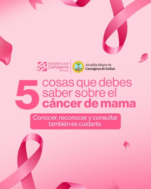 🎀💗 Conocer, reconocer y consultar también es cuidarte.

En este Octubre Rosa, te invitamos a informarte sobre el cáncer de mama, reconocer posibles señales de alerta y recordar la importancia de la detección temprana.

👉 Desliza y conoce 5 cosas que debes saber sobre el cáncer de mama.

🏥 Desde la ESE Hospital Local Cartagena de Indias promovemos el autocuidado y la prevención para proteger tu salud.

📲 Comparte esta información con tus familiares y amigos. ¡Un mensaje puede hacer la diferencia!