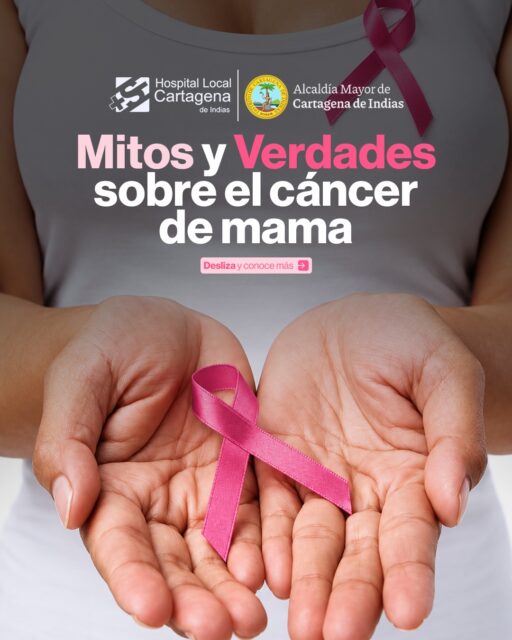 🎀💗 ¿Mito o verdad? Hablemos claro sobre el cáncer de mama.

Alrededor del cáncer de mama existen muchas creencias que pueden generar dudas. Informarnos con fuentes confiables nos ayuda a reconocer las señales de alerta y entender la importancia de la detección temprana.

💙 Desde la ESE Hospital Local Cartagena de Indias promovemos el autocuidado, la prevención y el cuidado oportuno de la salud.

📲 Comparte este carrusel con tu familia y amigos. ¡Ayúdanos a que más personas se informen y se cuiden! 🎀